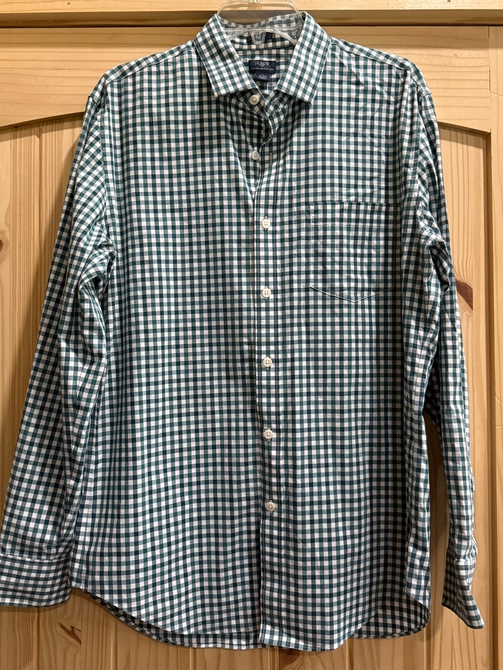 J. Crew Men's Green Check Button-Down Shirt